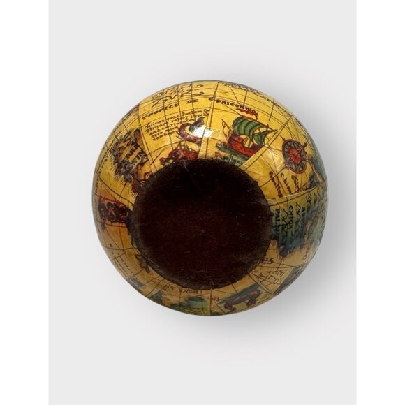 Vtg 1960 Fausto Confuri Italian Leather Wrapped Old World Map Decanter & Stopper - Picture 6 of 8